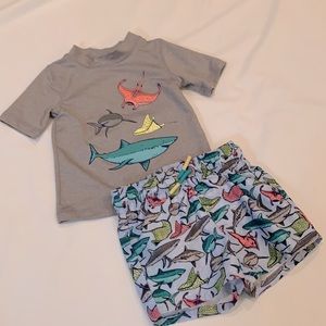 Cat & Jack swim top & trunks Boys size 9 M